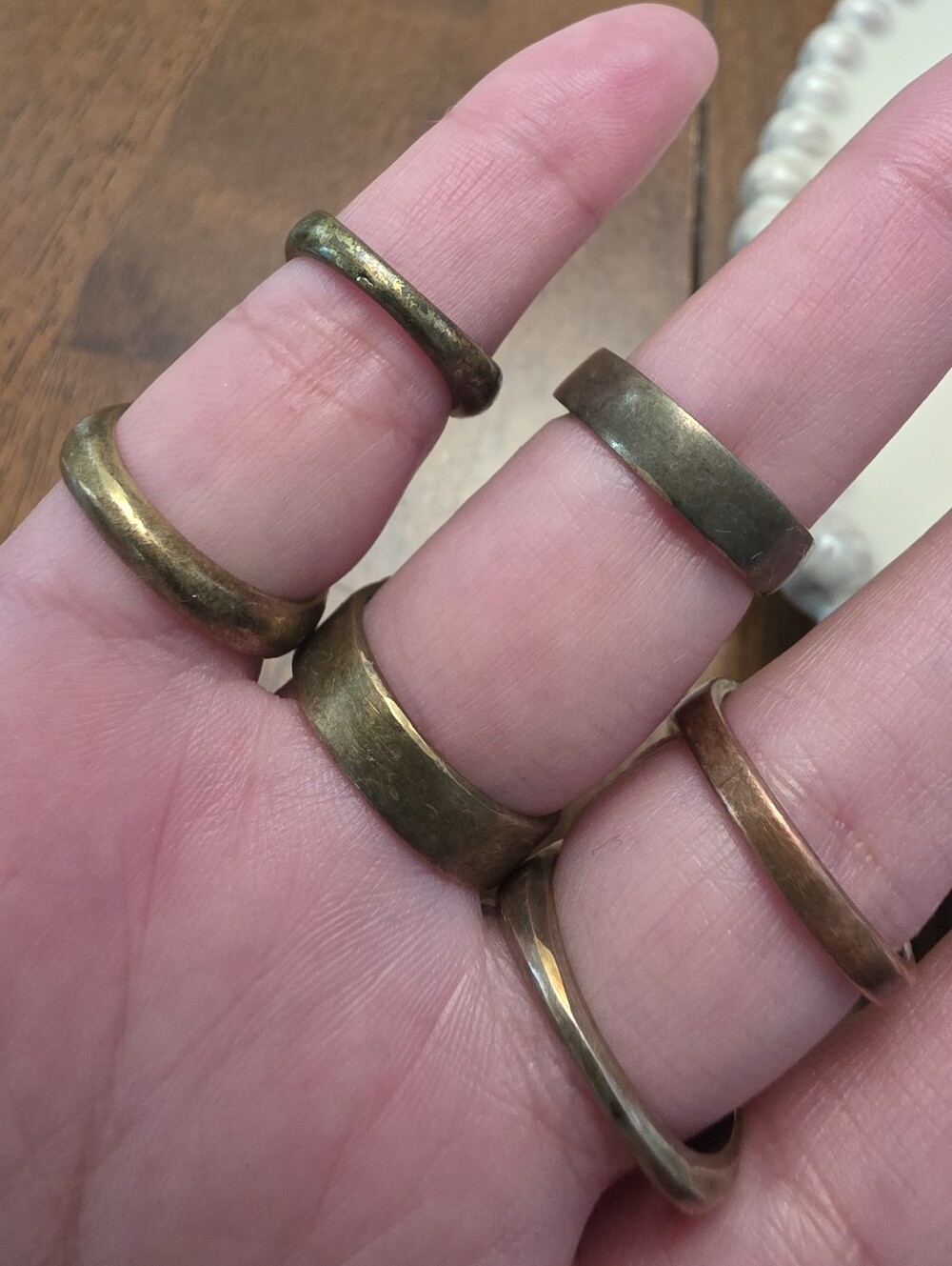 Antique/Vintage Bronze Brass Or Copper Ring Bundle Repair Repurpose Wear - Picture 6 of 16